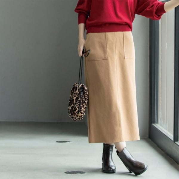 ウールライクタイトスカート【洗濯機洗い可】《8col》 | オペーク