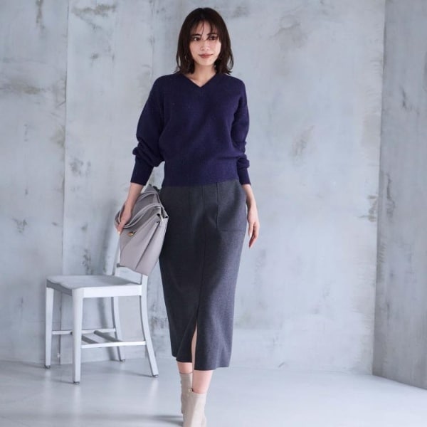 ウールライクタイトスカート【洗濯機洗い可】《8col》 | オペーク