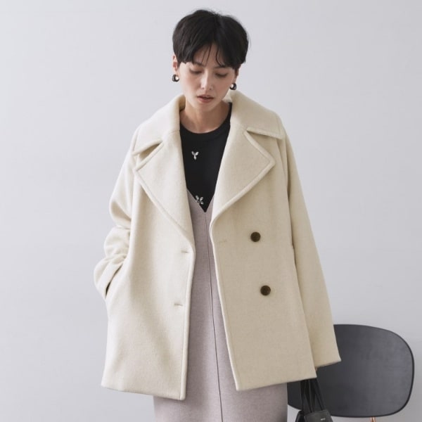 新品 OPAQUE.CLIP オペークドットクリップカシミヤブレンドピーコート OPAQUE.CLIP｜《S-LLsize》ウールカシミヤブレンド ミドル