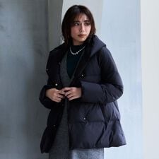 撥水フードミドルダウンコート【防風抗菌防臭洗濯機OK】《S～LL》