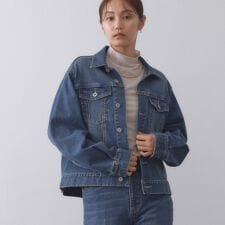 ストレッチデニムジャケットオーガニックコットン混【洗濯機洗い可】