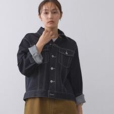ストレッチデニムジャケットオーガニックコットン混【洗濯機洗い可】