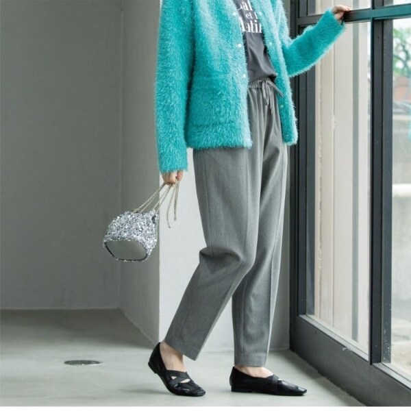 ウォームタッチ イージーテーパードパンツ【洗濯機洗OKストレッチ】