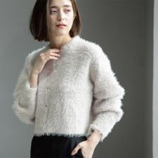 オペークドットクリップ(OPAQUE.CLIP)のシャギーショートカーディガン【洗濯機OK】《6col》