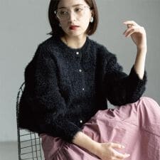 オペークドットクリップ(OPAQUE.CLIP)のシャギーショートカーディガン【洗濯機OK】《6col》