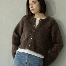 オペークドットクリップ(OPAQUE.CLIP)のシャギーショートカーディガン【洗濯機OK】《6col》