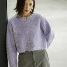 オペークドットクリップ(OPAQUE.CLIP)のシャギーショートカーディガン【洗濯機OK】《6col》