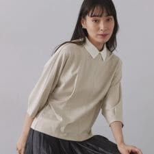 襟付きドルマントップス【洗濯機OK】