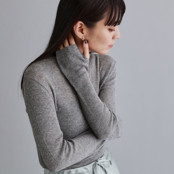 オペークドットクリップ（OPAQUE．CLIP）/【es】ラメスパンコールリブニット【洗える】 es】ラメスパンコールリブニット【洗える】 | オペークドットクリップ