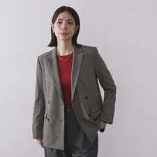 オペークドットクリップ(OPAQUE.CLIP)のグレンチェックダブルジャケットセットアップ対応可【洗える】
