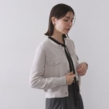 モールニットクルーカーディガン【洗濯機OK】