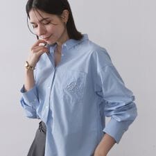 オペークドットクリップ(OPAQUE.CLIP)のポケット刺繍レギュラーカラーシャツ【洗濯機OK】