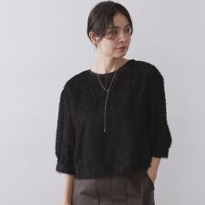 オペークドットクリップ(OPAQUE.CLIP)の前後2WAY　シアーフリンジジャカードブラウス【洗濯機OK】