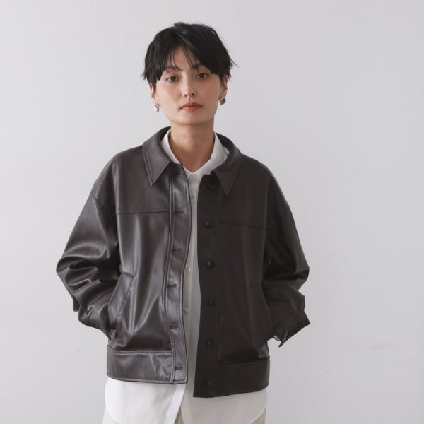 【最終値下げ・新品未使用】OPAPUE コート/ブラック ZW COLLECTION オーバーサイズ フロックコート - ブラック