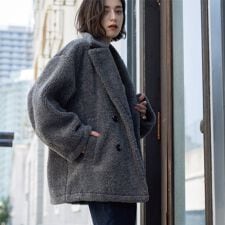 オペークドットクリップ(OPAQUE.CLIP)のフェイクボア コクーンPコート