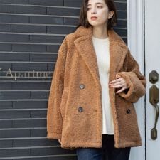 オペークドットクリップ(OPAQUE.CLIP)のフェイクボア コクーンPコート