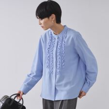 フロントフリルブラウス【洗濯機OK】