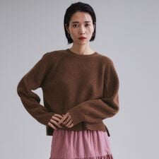 【es】メリノウール クルーミドルゲージニット