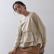 オペークドットクリップ(OPAQUE.CLIP)のフリルドッキングニット【洗濯機OK】