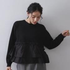 オペークドットクリップ(OPAQUE.CLIP)のフリルドッキングニット【洗濯機OK】