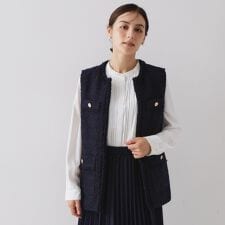 ≪通勤・セレモニー対応≫ツイードジレ【洗える】