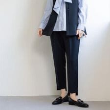 ステップヘムテーパードパンツセットアップ対応可【洗濯機OK】