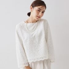 ≪通勤・セレモニー対応≫ レースブラウス【洗濯機OK】