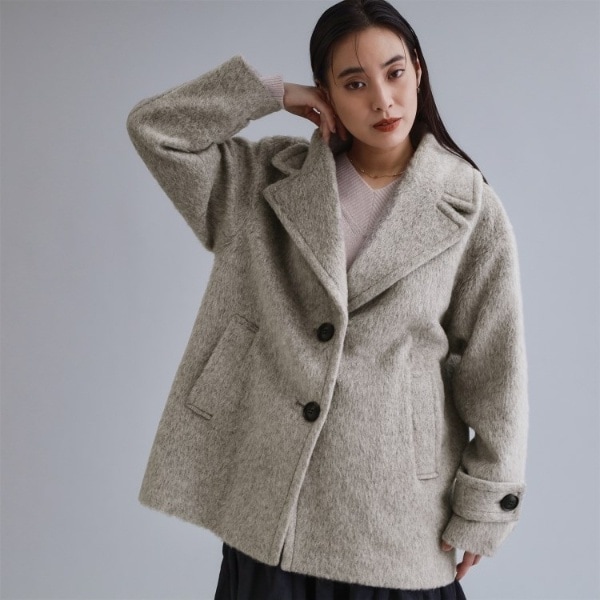 Oggi掲載》シャギーウール混 テーラードコート | オペークドット