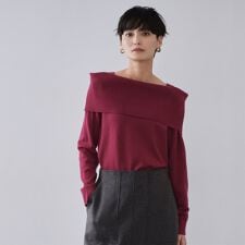 オペークドットクリップ(OPAQUE.CLIP)のオフショルダーニット【洗濯機OK】