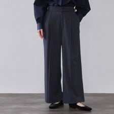 ラメストライプワイドパンツ【洗濯機OK】