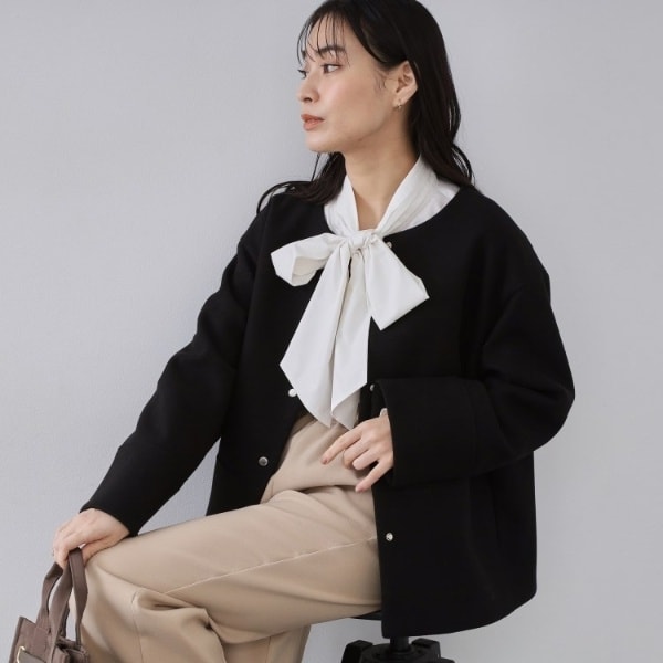 フレアスリーブミドルコート【洗える】 | オペークドットクリップ