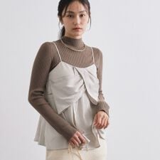 オペークドットクリップ(OPAQUE.CLIP)のサテンキャミブラウス【洗濯機OK】