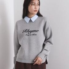 襟付きロゴジャカードニット【洗濯機OK】