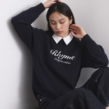 襟付きロゴジャカードニット【洗濯機OK】