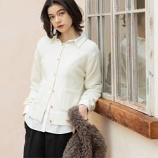 金ボタンラメニットカーディガン【洗濯機OK】