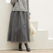 チュールイージーギャザースカート【洗濯機OK】