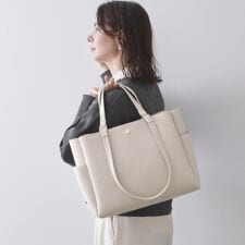 シュリンク合皮大容量トートバッグ【人間工学／軽量／A4サイズ対応／2WAY】