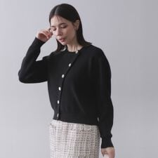 アシンメトリーボタンカーディガン【洗濯機OK】