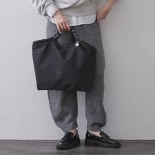 ロープハンドルドロストミドルトートバッグ【軽量／A4サイズ対応】