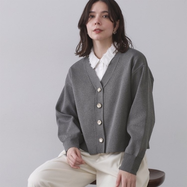 WEB限定】ファーニットVネックカーディガン | アダムエロペ(ADAM ET