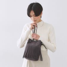 【2WAY】フリンジ巾着ミニトート