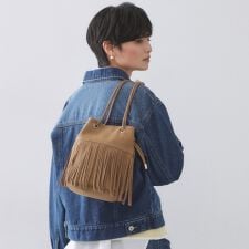 【2WAY】フリンジ巾着ミニトート