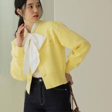 フラップポケット金ボタンニットカーディガン【洗濯機OK】