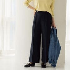 金ボタンデザインワイドパンツセットアップ対応【洗濯機OK】《S～LL》