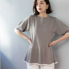 配色ライン ペプラムニット