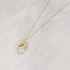 メタルオーバル×2連リング ロングネックレス