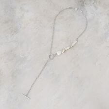 パール調ビーズ×メタル チェーンネックレス