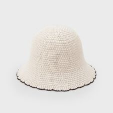 麻混サーモ配色バケットハット