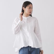 ペプラムシャツ【洗濯機OK】