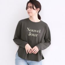 ロゴプリントロングTシャツ【洗濯機OK】